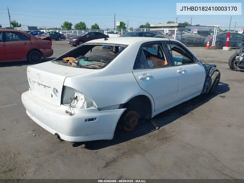 2001 Lexus Is 300 VIN: JTHBD182410003170 Lot: 42462486