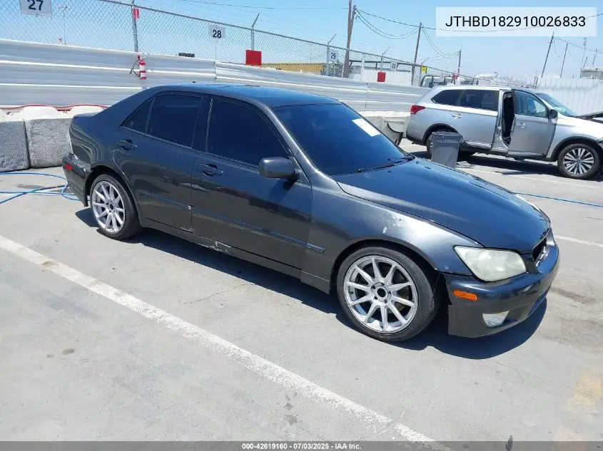 2001 Lexus Is 300 VIN: JTHBD182910026833 Lot: 42619160