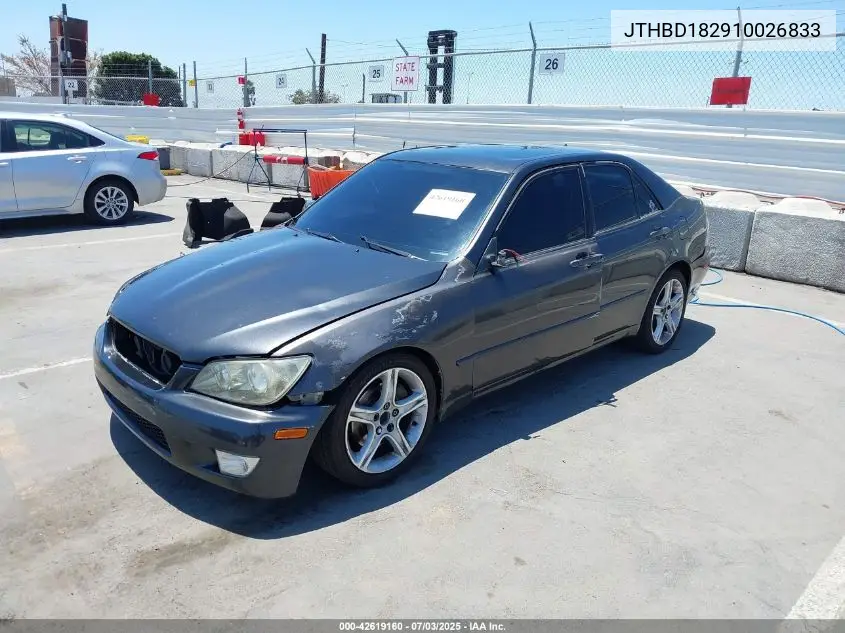 2001 Lexus Is 300 VIN: JTHBD182910026833 Lot: 42619160