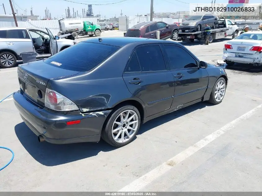 2001 Lexus Is 300 VIN: JTHBD182910026833 Lot: 42619160