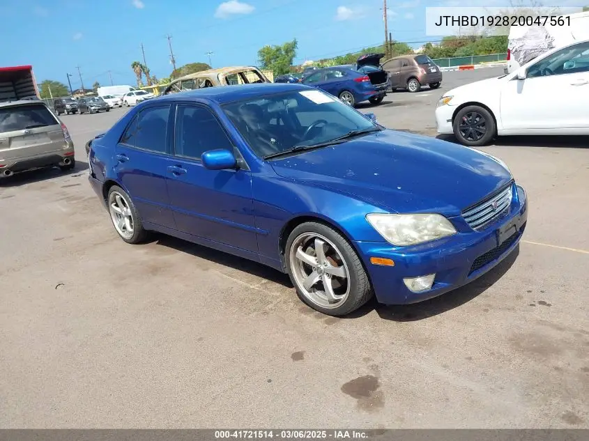 2002 Lexus Is 300 Base W/5-Speed Manual VIN: JTHBD192820047561 Lot: 41721514