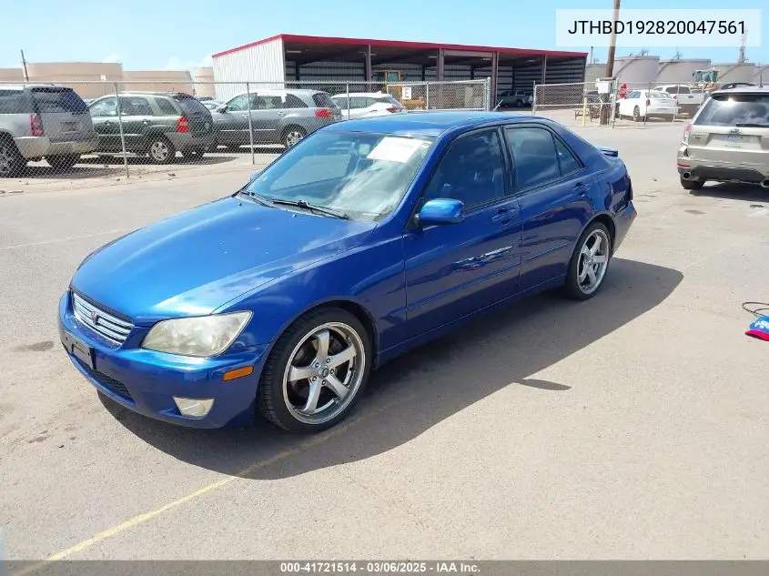 2002 Lexus Is 300 Base W/5-Speed Manual VIN: JTHBD192820047561 Lot: 41721514