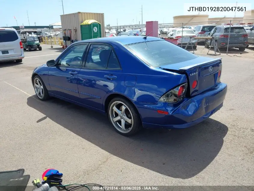 2002 Lexus Is 300 Base W/5-Speed Manual VIN: JTHBD192820047561 Lot: 41721514