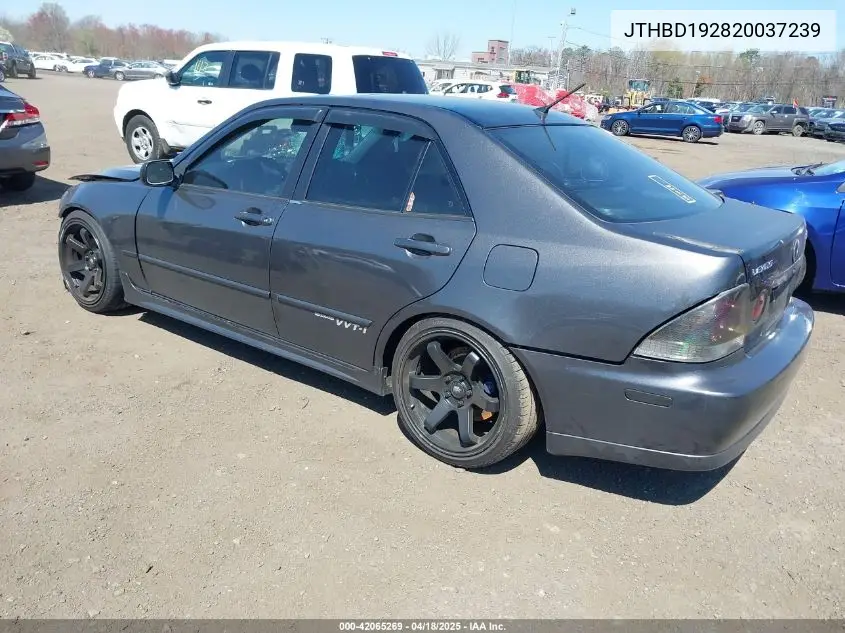 2002 Lexus Is 300 VIN: JTHBD192820037239 Lot: 42065269