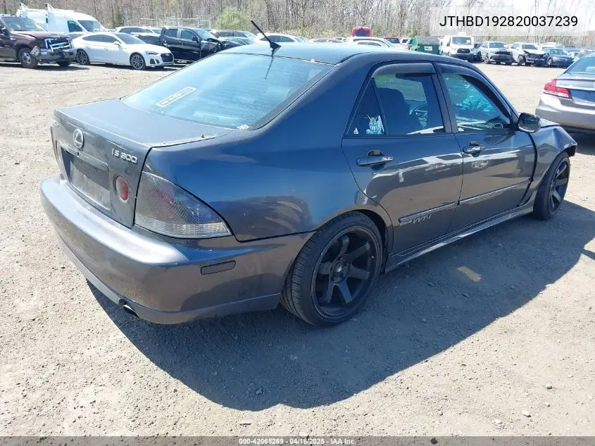 2002 Lexus Is 300 VIN: JTHBD192820037239 Lot: 42065269