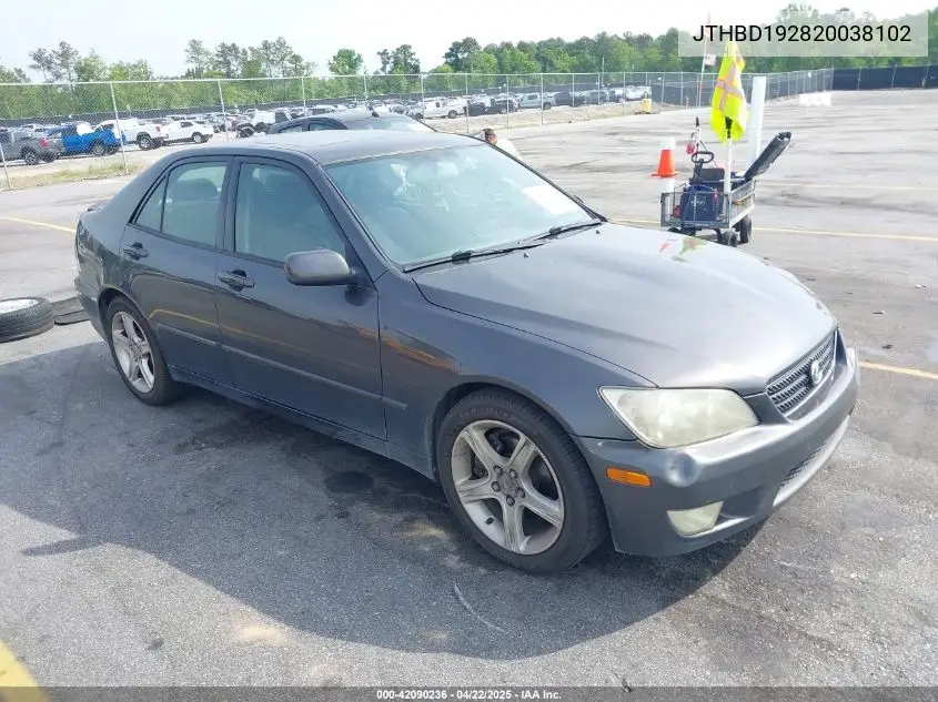 2002 Lexus Is 300 VIN: JTHBD192820038102 Lot: 42090236