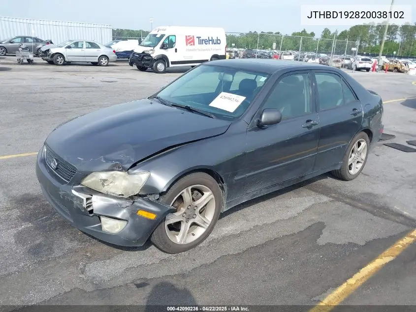 2002 Lexus Is 300 VIN: JTHBD192820038102 Lot: 42090236