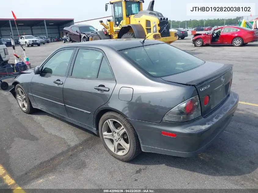 2002 Lexus Is 300 VIN: JTHBD192820038102 Lot: 42090236