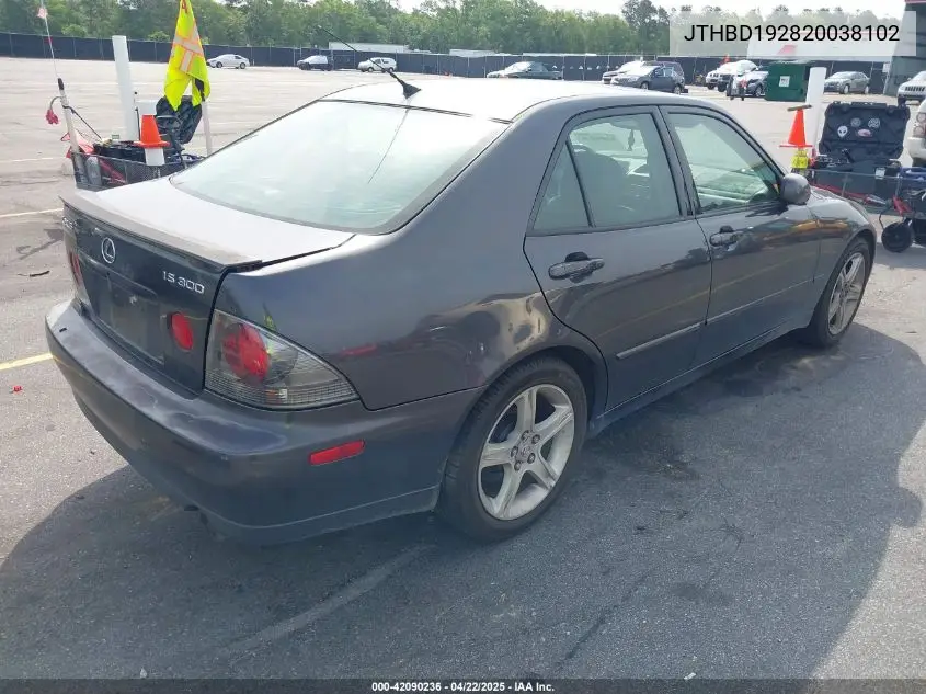 2002 Lexus Is 300 VIN: JTHBD192820038102 Lot: 42090236