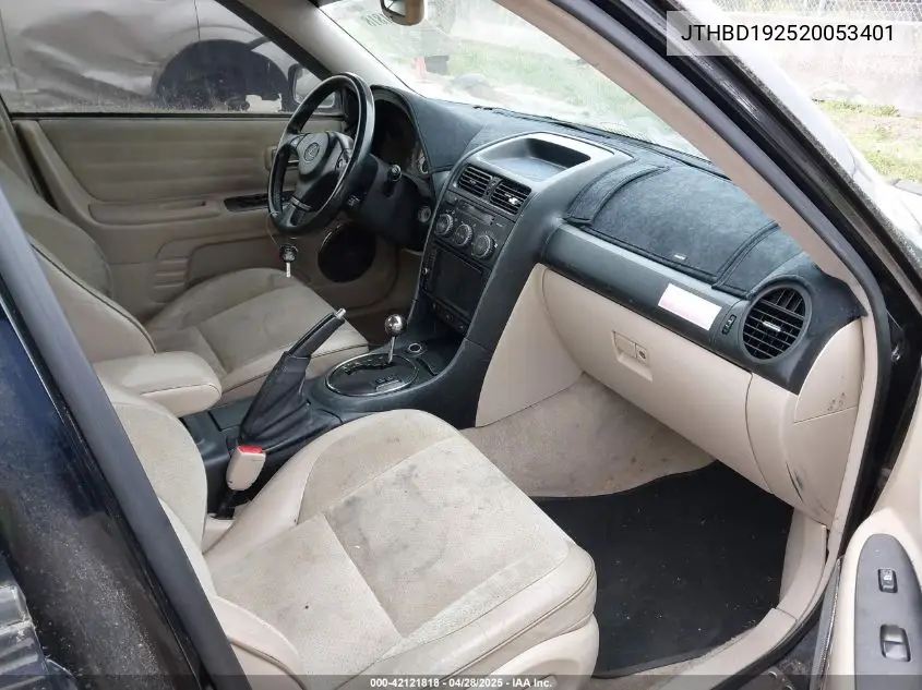 2002 Lexus Is 300 VIN: JTHBD192520053401 Lot: 42121818