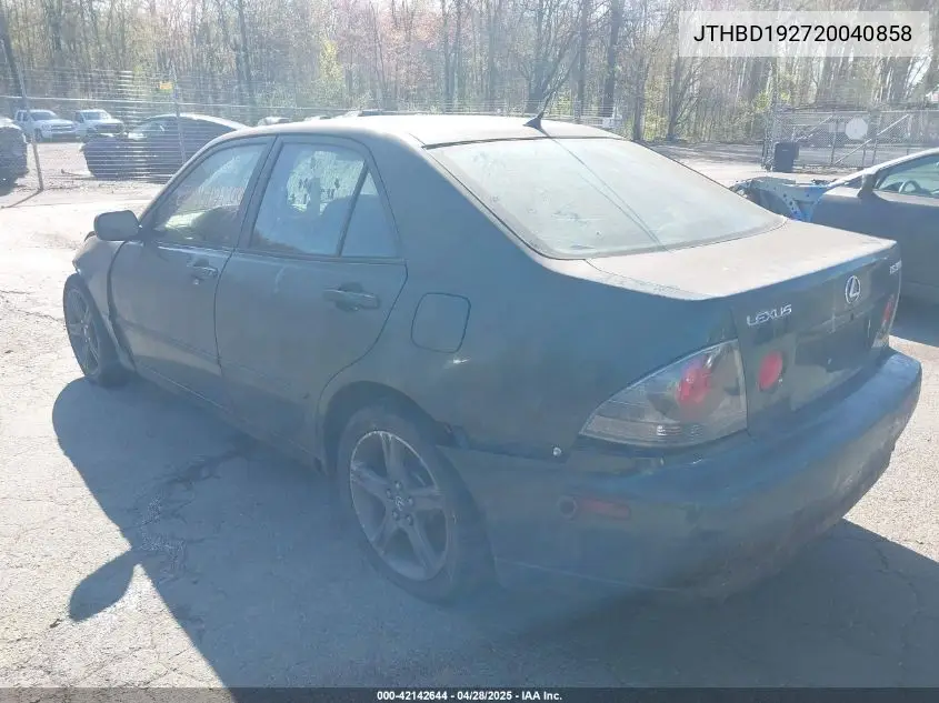 2002 Lexus Is 300 VIN: JTHBD192720040858 Lot: 42142644
