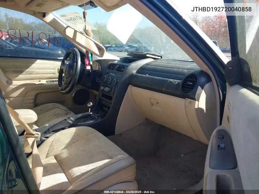2002 Lexus Is 300 VIN: JTHBD192720040858 Lot: 42142644