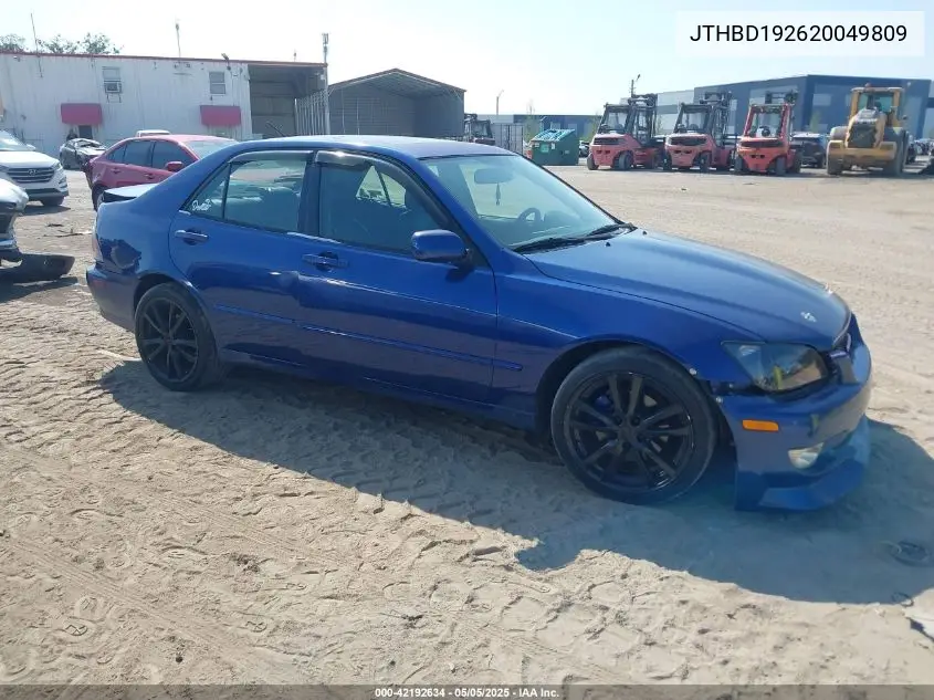 2002 Lexus Is 300 VIN: JTHBD192620049809 Lot: 42192634