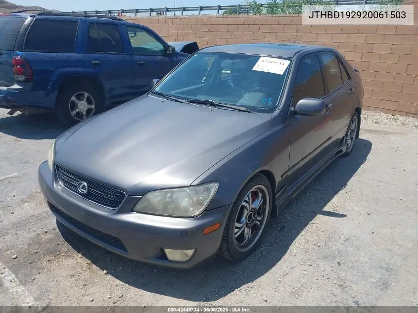 2002 Lexus Is 300 VIN: JTHBD192920061503 Lot: 42449734
