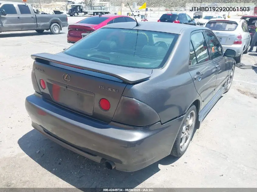 2002 Lexus Is 300 VIN: JTHBD192920061503 Lot: 42449734