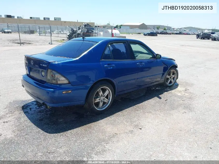 2002 Lexus Is 300 VIN: JTHBD192020058313 Lot: 42675845