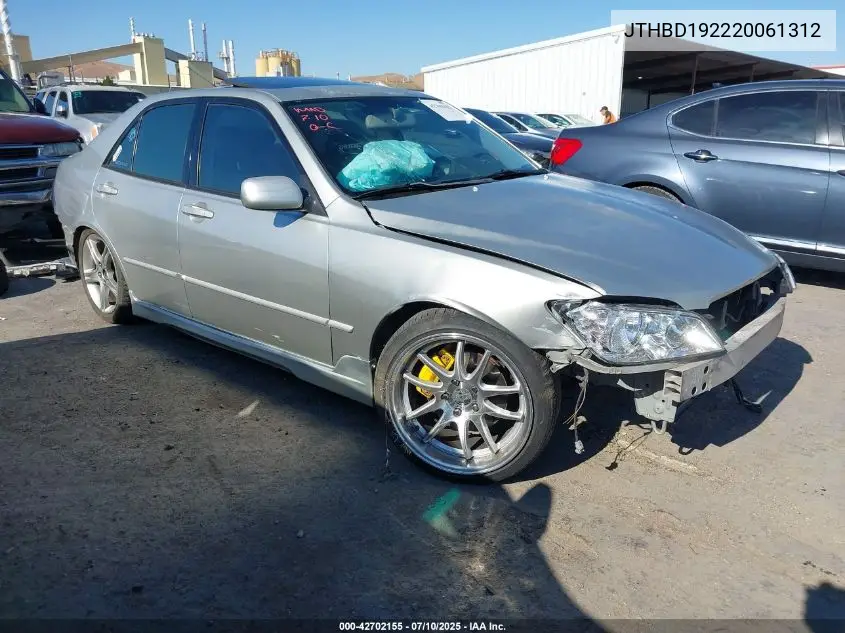 2002 Lexus Is 300 VIN: JTHBD192220061312 Lot: 42702155