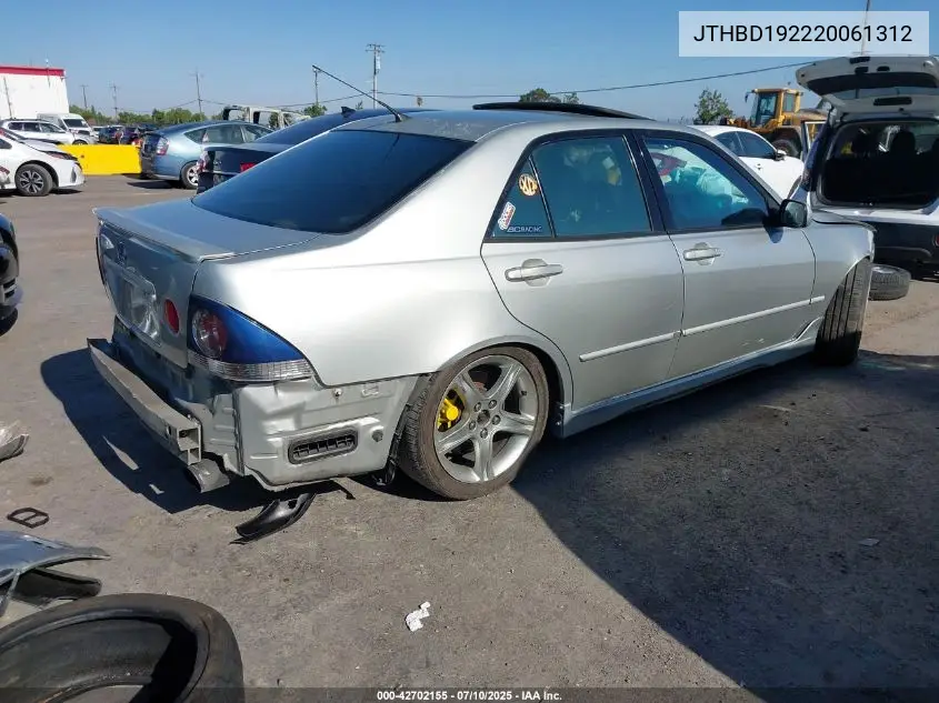 2002 Lexus Is 300 VIN: JTHBD192220061312 Lot: 42702155