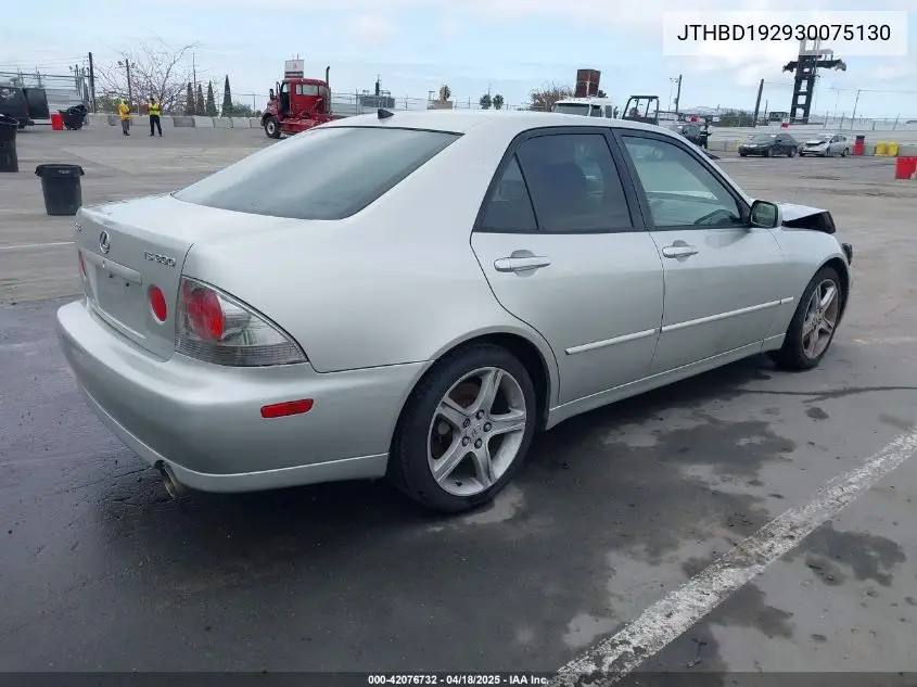 2003 Lexus Is 300 VIN: JTHBD192930075130 Lot: 42076732