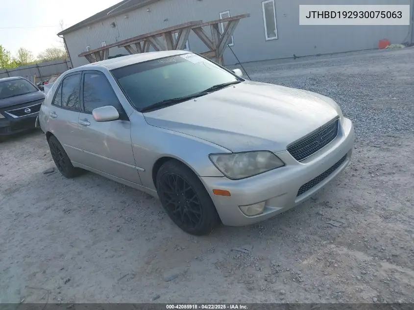 2003 Lexus Is 300 VIN: JTHBD192930075063 Lot: 42085918