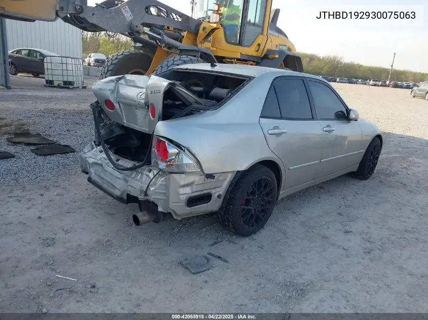 2003 Lexus Is 300 VIN: JTHBD192930075063 Lot: 42085918