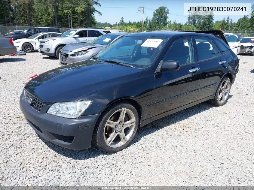 2003 Lexus Is 300 Sport Cross VIN: JTHED192830070241 Lot: 42432604