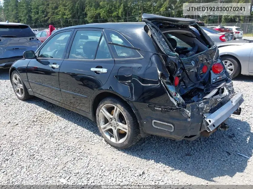 2003 Lexus Is 300 Sport Cross VIN: JTHED192830070241 Lot: 42432604