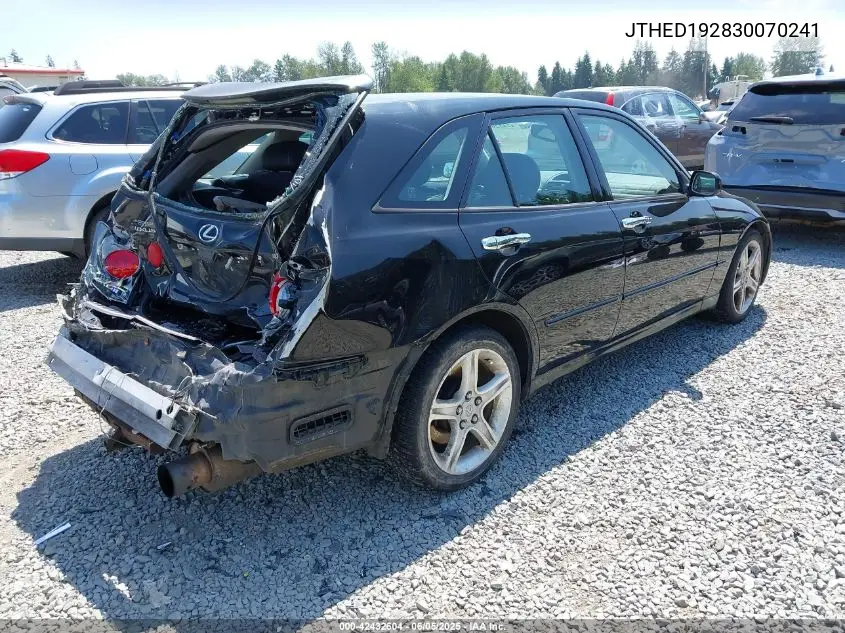 2003 Lexus Is 300 Sport Cross VIN: JTHED192830070241 Lot: 42432604