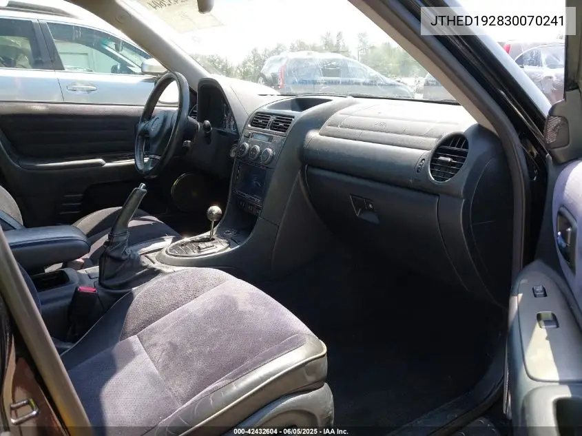 2003 Lexus Is 300 Sport Cross VIN: JTHED192830070241 Lot: 42432604