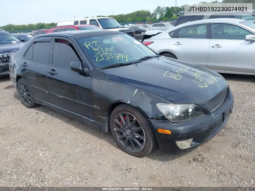 2003 Lexus Is 300 VIN: JTHBD192230074921 Lot: 42437012