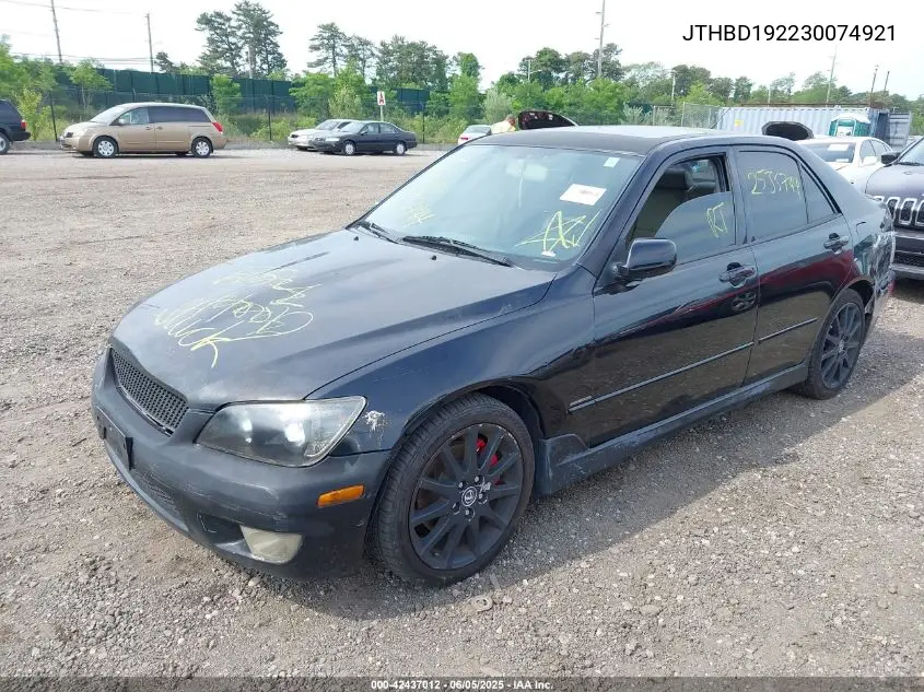 2003 Lexus Is 300 VIN: JTHBD192230074921 Lot: 42437012