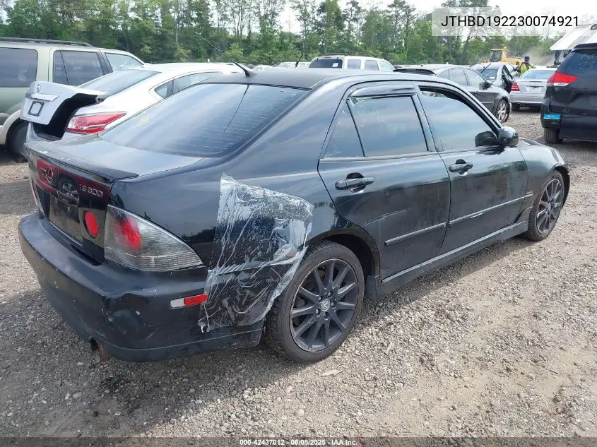 2003 Lexus Is 300 VIN: JTHBD192230074921 Lot: 42437012