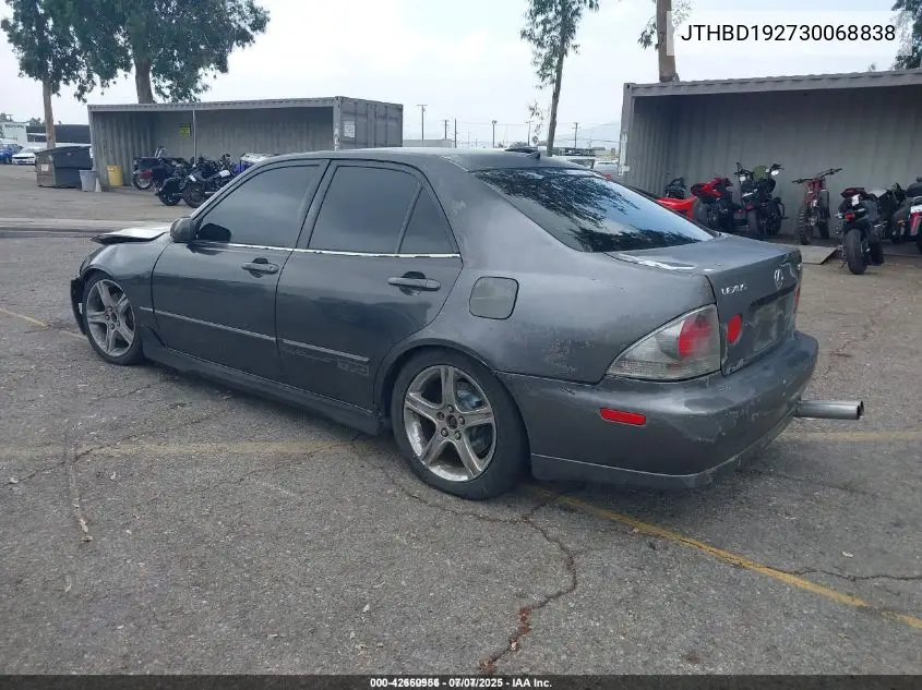 2003 Lexus Is 300 VIN: JTHBD192730068838 Lot: 42660956