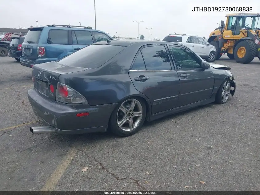 2003 Lexus Is 300 VIN: JTHBD192730068838 Lot: 42660956