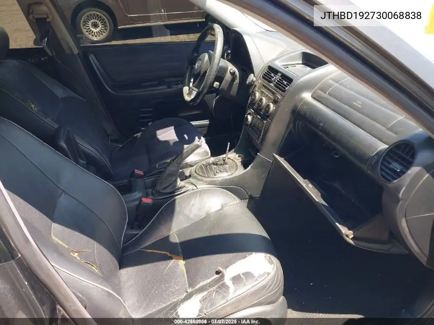 2003 Lexus Is 300 VIN: JTHBD192730068838 Lot: 42660956