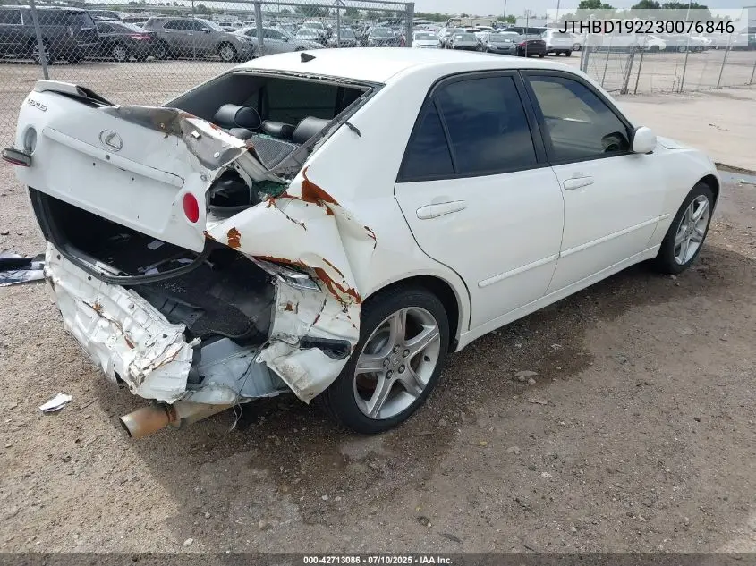 2003 Lexus Is 300 VIN: JTHBD192230076846 Lot: 42713086