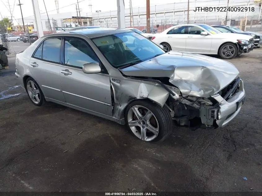 2004 Lexus Is 300 VIN: JTHBD192240092918 Lot: 41956784
