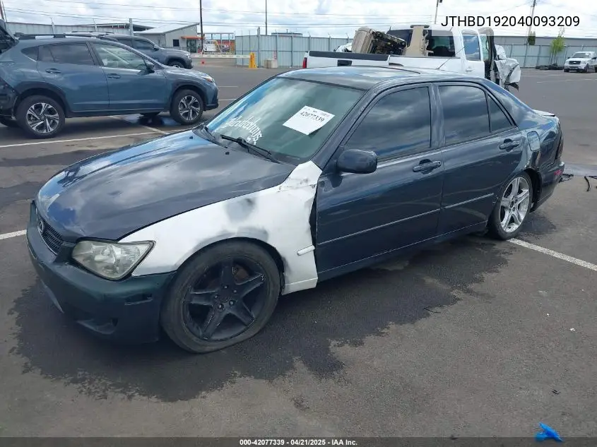 2004 Lexus Is 300 VIN: JTHBD192040093209 Lot: 42077339