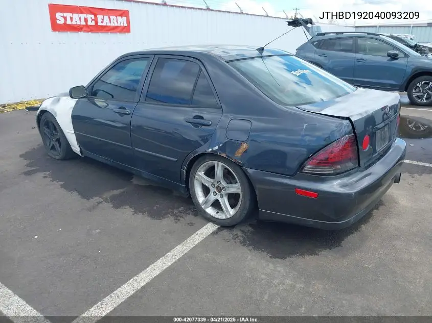 2004 Lexus Is 300 VIN: JTHBD192040093209 Lot: 42077339