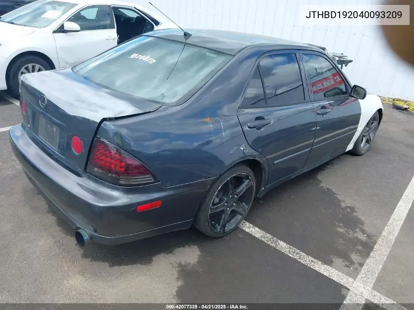 2004 Lexus Is 300 VIN: JTHBD192040093209 Lot: 42077339
