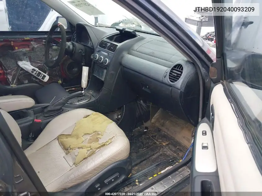 2004 Lexus Is 300 VIN: JTHBD192040093209 Lot: 42077339