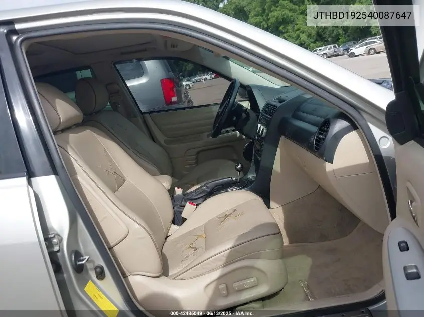 2004 Lexus Is 300 VIN: JTHBD192540087647 Lot: 42485049