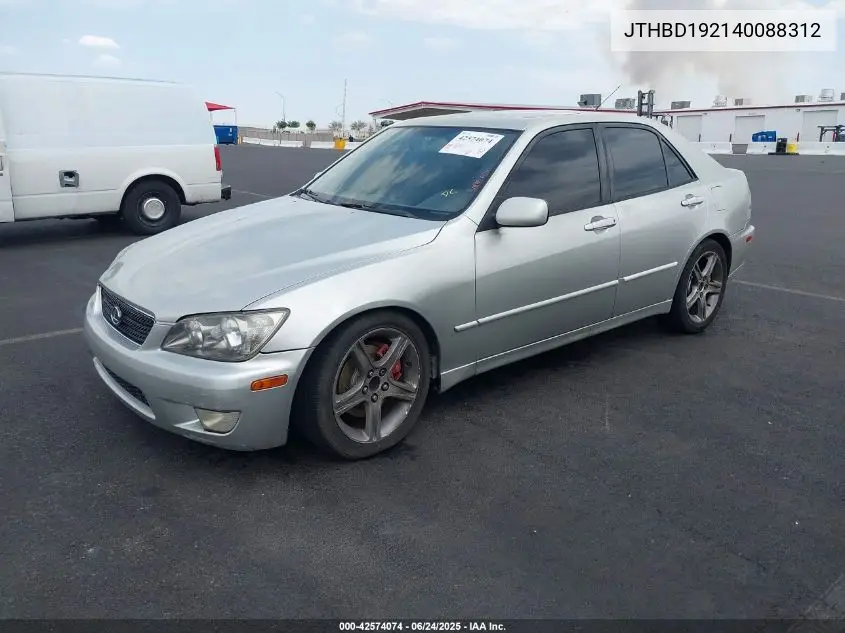 2004 Lexus Is 300 VIN: JTHBD192140088312 Lot: 42574074