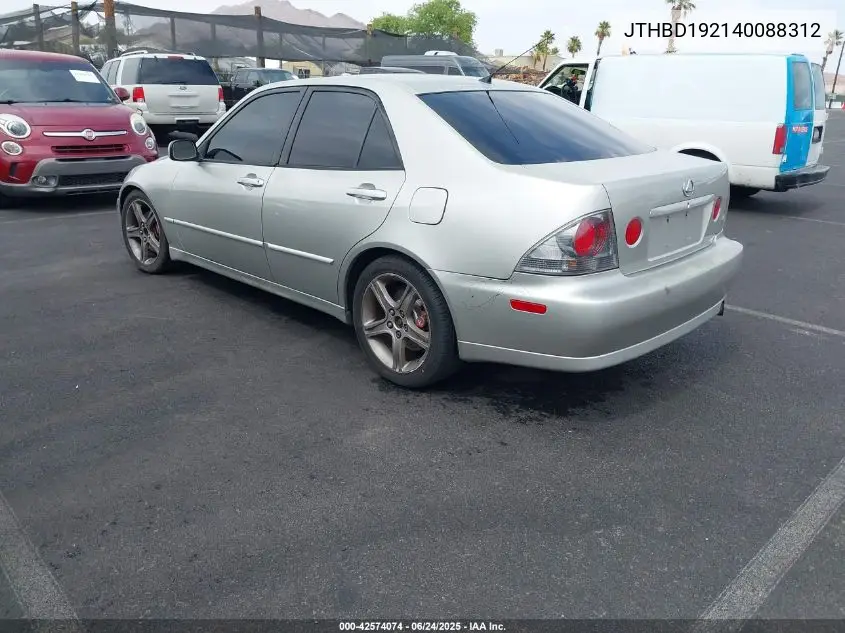2004 Lexus Is 300 VIN: JTHBD192140088312 Lot: 42574074