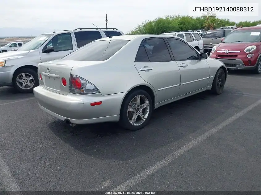 2004 Lexus Is 300 VIN: JTHBD192140088312 Lot: 42574074