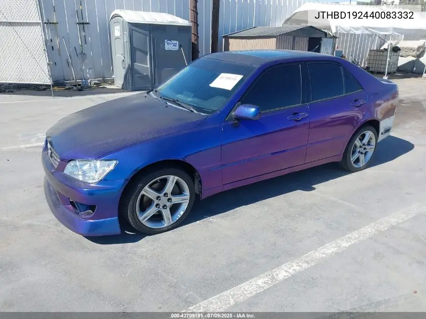 2004 Lexus Is 300 VIN: JTHBD192440083332 Lot: 42709191