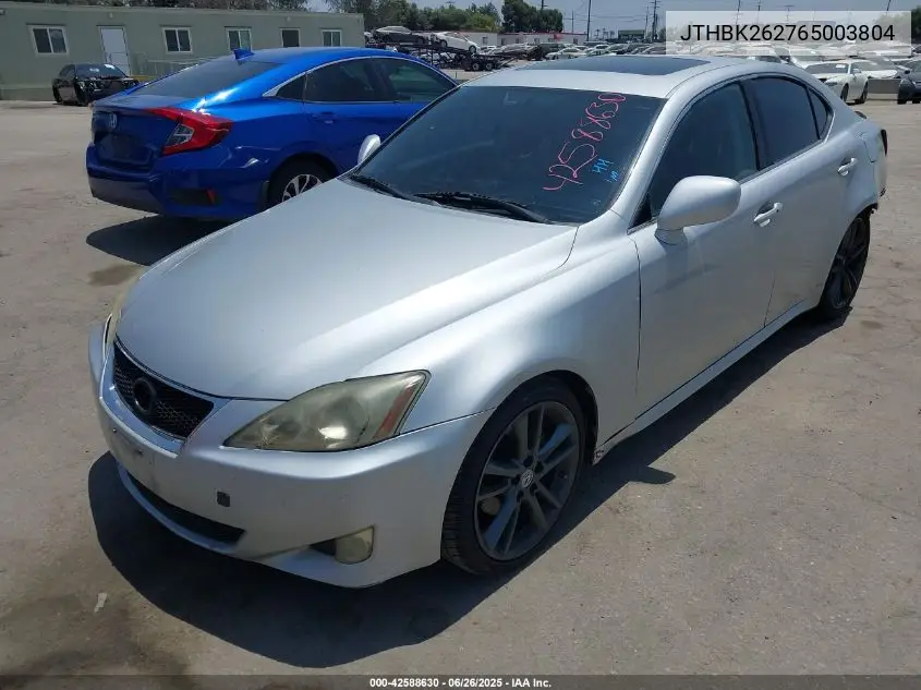 2006 Lexus Is 250 VIN: JTHBK262765003804 Lot: 42588630