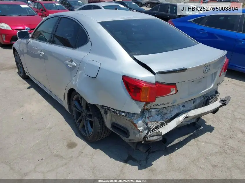 2006 Lexus Is 250 VIN: JTHBK262765003804 Lot: 42588630