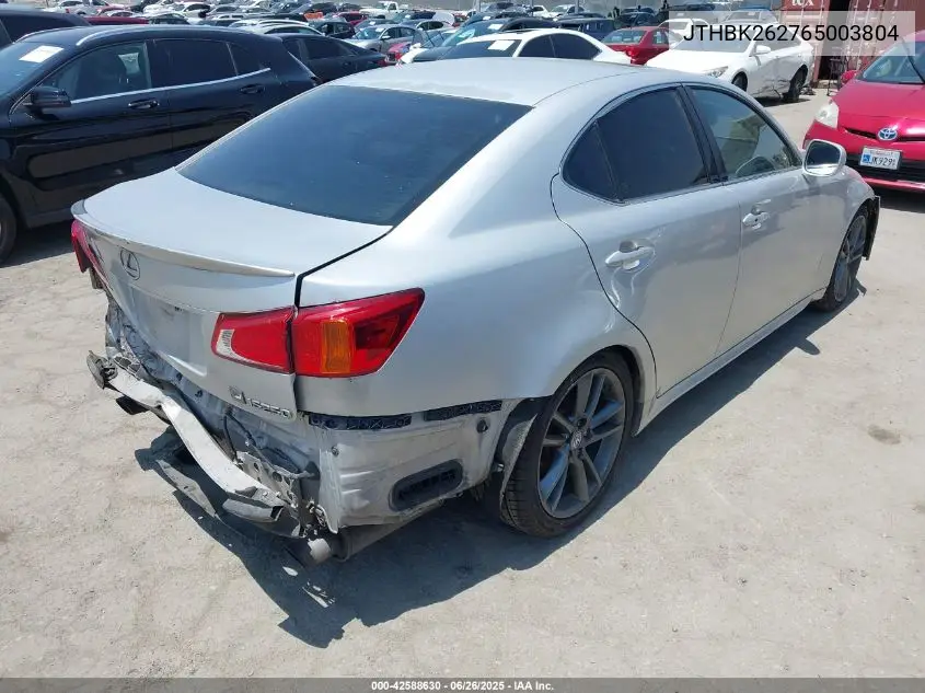 2006 Lexus Is 250 VIN: JTHBK262765003804 Lot: 42588630