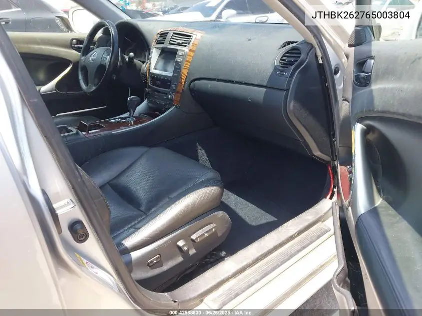 2006 Lexus Is 250 VIN: JTHBK262765003804 Lot: 42588630